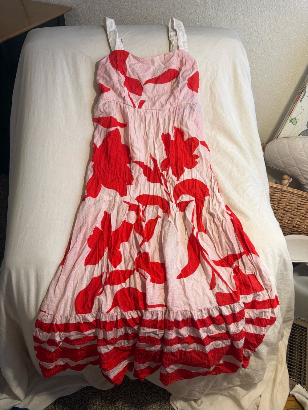 Nine West Pink Dress with Red Floral Print